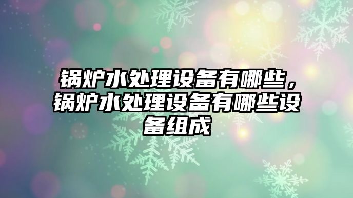 鍋爐水處理設(shè)備有哪些，鍋爐水處理設(shè)備有哪些設(shè)備組成
