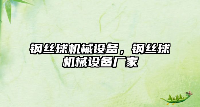 鋼絲球機械設(shè)備，鋼絲球機械設(shè)備廠家