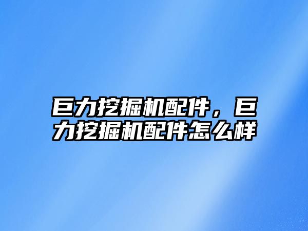 巨力挖掘機配件，巨力挖掘機配件怎么樣