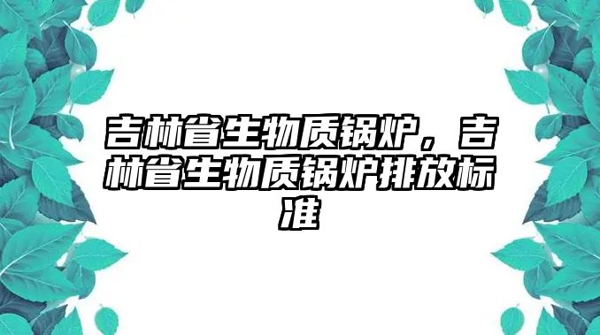 吉林省生物質(zhì)鍋爐，吉林省生物質(zhì)鍋爐排放標(biāo)準(zhǔn)