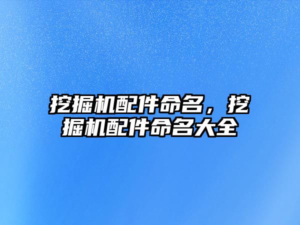 挖掘機配件命名，挖掘機配件命名大全
