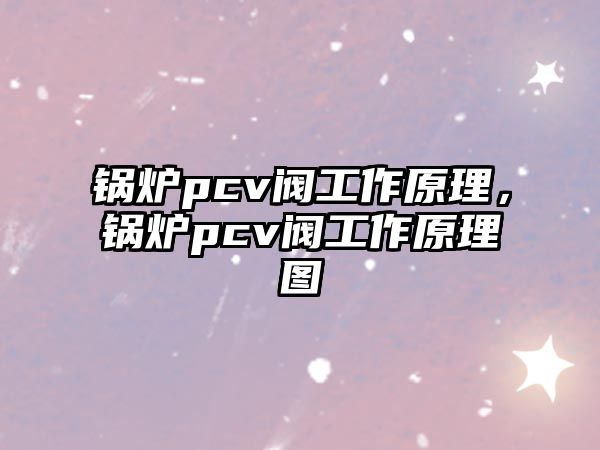 鍋爐pcv閥工作原理，鍋爐pcv閥工作原理圖