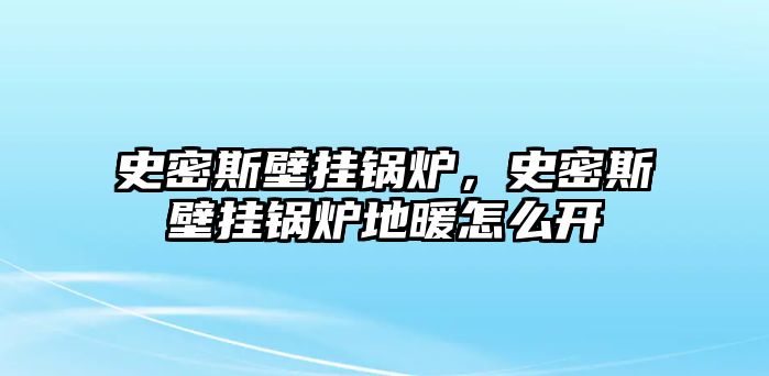 史密斯壁掛鍋爐，史密斯壁掛鍋爐地暖怎么開