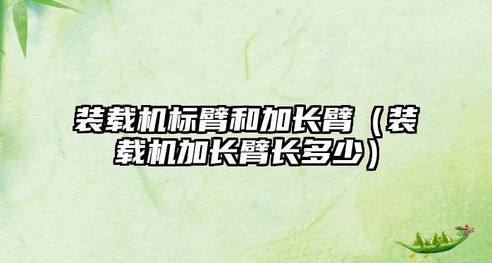 裝載機標臂和加長臂（裝載機加長臂長多少）