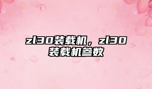 zl30裝載機(jī)，zl30裝載機(jī)參數(shù)
