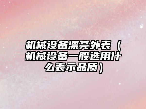機械設備漂亮外表（機械設備一般選用什么表示品質(zhì)）