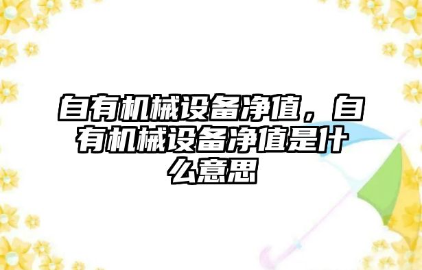 自有機械設(shè)備凈值，自有機械設(shè)備凈值是什么意思