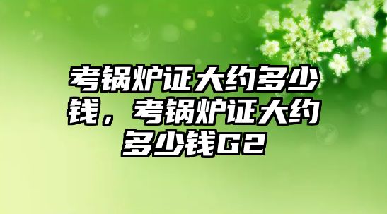考鍋爐證大約多少錢，考鍋爐證大約多少錢G2