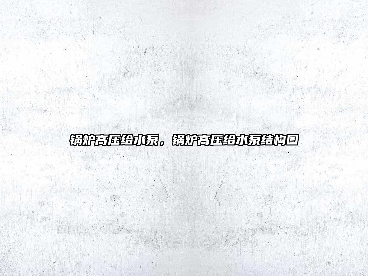 鍋爐高壓給水泵，鍋爐高壓給水泵結(jié)構(gòu)圖