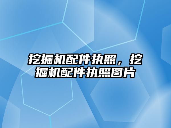 挖掘機(jī)配件執(zhí)照，挖掘機(jī)配件執(zhí)照?qǐng)D片