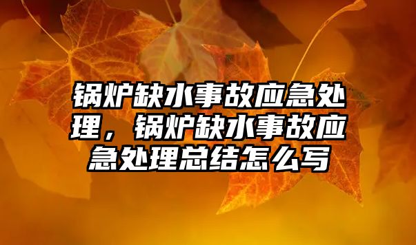 鍋爐缺水事故應(yīng)急處理，鍋爐缺水事故應(yīng)急處理總結(jié)怎么寫