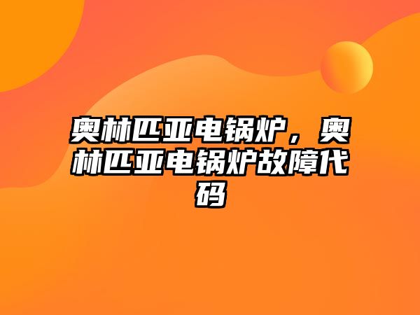 奧林匹亞電鍋爐，奧林匹亞電鍋爐故障代碼