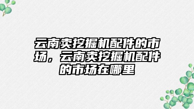 云南賣挖掘機(jī)配件的市場，云南賣挖掘機(jī)配件的市場在哪里