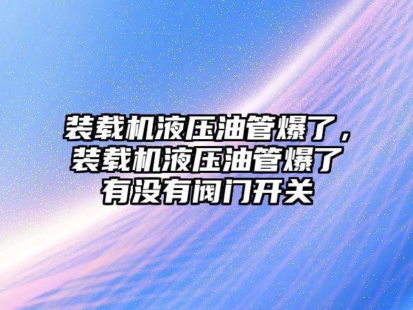裝載機(jī)液壓油管爆了，裝載機(jī)液壓油管爆了有沒(méi)有閥門開關(guān)