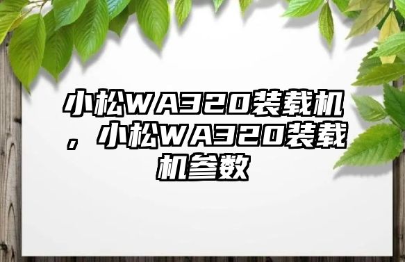 小松WA320裝載機(jī)，小松WA320裝載機(jī)參數(shù)