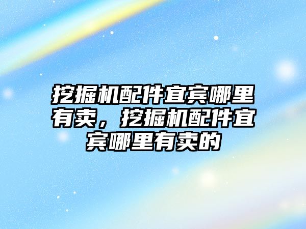 挖掘機配件宜賓哪里有賣，挖掘機配件宜賓哪里有賣的