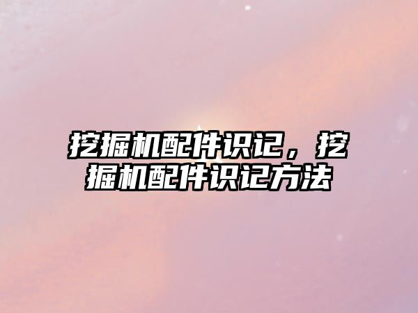 挖掘機配件識記，挖掘機配件識記方法