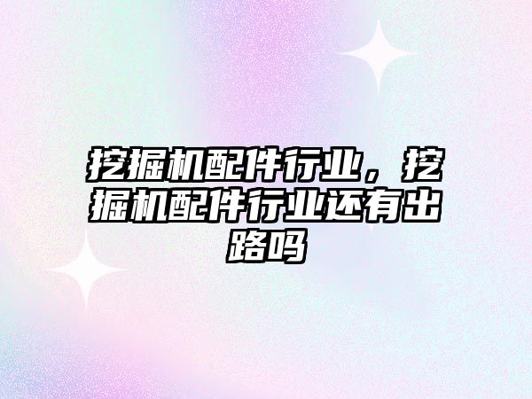 挖掘機(jī)配件行業(yè)，挖掘機(jī)配件行業(yè)還有出路嗎