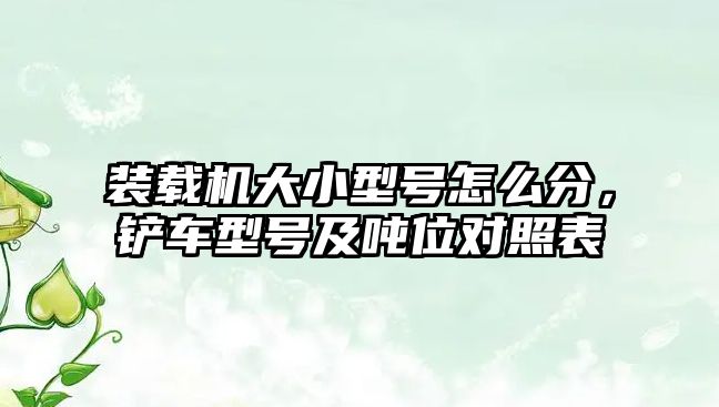裝載機(jī)大小型號(hào)怎么分，鏟車型號(hào)及噸位對(duì)照表