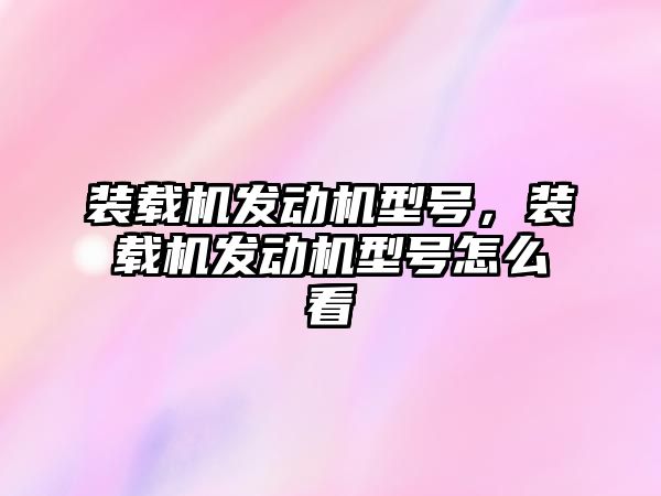 裝載機(jī)發(fā)動(dòng)機(jī)型號(hào)，裝載機(jī)發(fā)動(dòng)機(jī)型號(hào)怎么看