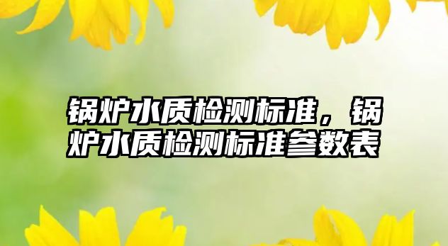 鍋爐水質(zhì)檢測(cè)標(biāo)準(zhǔn)，鍋爐水質(zhì)檢測(cè)標(biāo)準(zhǔn)參數(shù)表