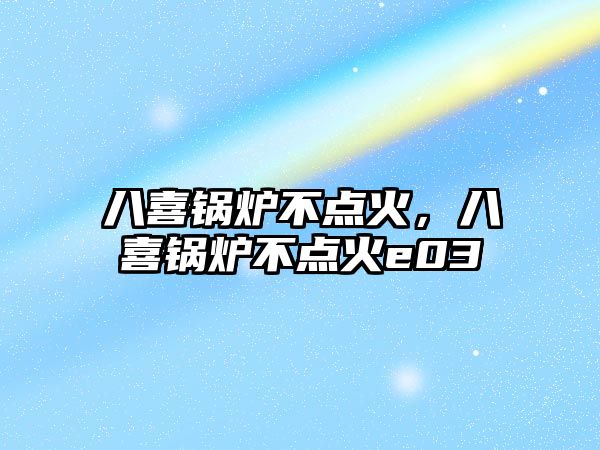 八喜鍋爐不點火，八喜鍋爐不點火e03