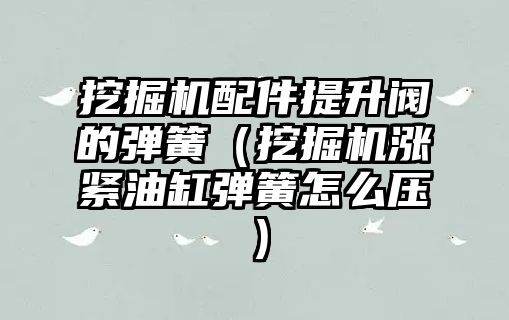 挖掘機(jī)配件提升閥的彈簧（挖掘機(jī)漲緊油缸彈簧怎么壓）