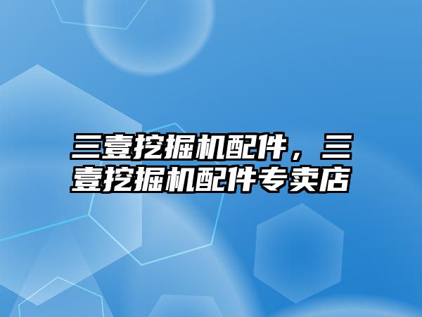三壹挖掘機配件，三壹挖掘機配件專賣店