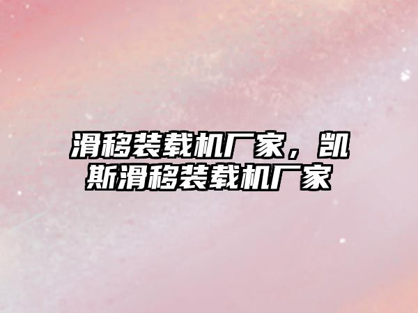 滑移裝載機(jī)廠家，凱斯滑移裝載機(jī)廠家