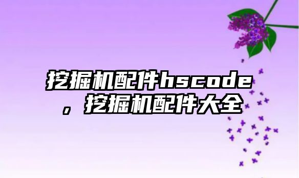 挖掘機(jī)配件hscode，挖掘機(jī)配件大全