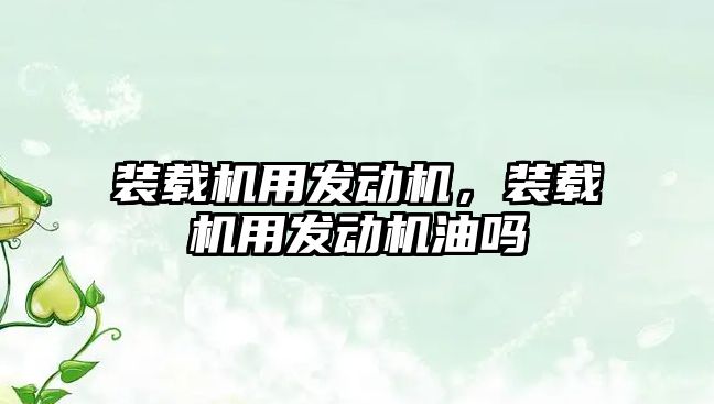 裝載機(jī)用發(fā)動(dòng)機(jī)，裝載機(jī)用發(fā)動(dòng)機(jī)油嗎