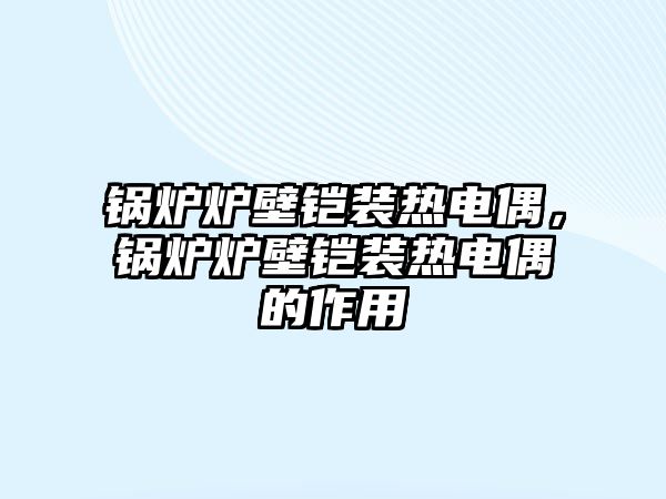 鍋爐爐壁鎧裝熱電偶，鍋爐爐壁鎧裝熱電偶的作用
