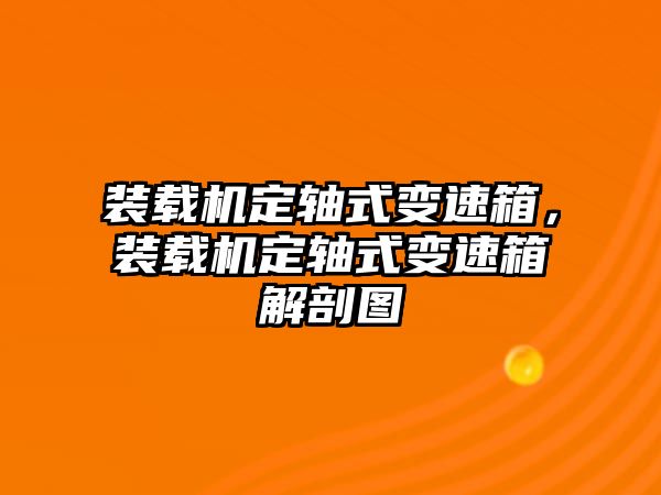 裝載機(jī)定軸式變速箱，裝載機(jī)定軸式變速箱解剖圖