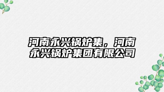河南永興鍋爐集，河南永興鍋爐集團(tuán)有限公司