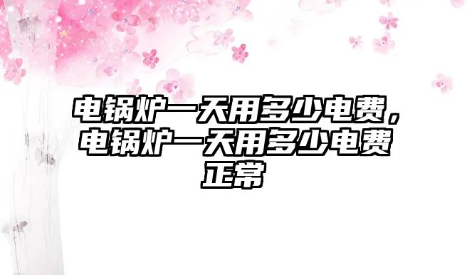電鍋爐一天用多少電費(fèi)，電鍋爐一天用多少電費(fèi)正常