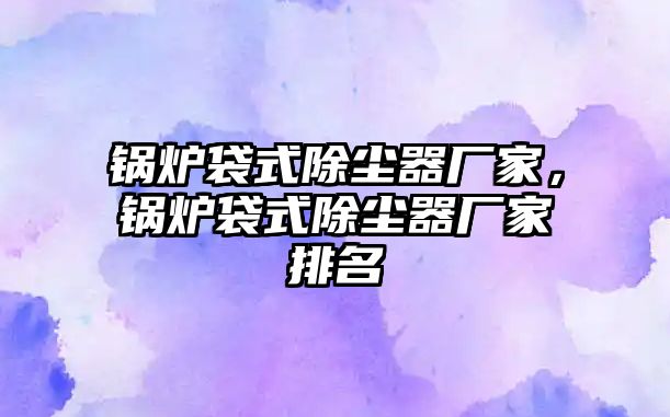 鍋爐袋式除塵器廠家，鍋爐袋式除塵器廠家排名