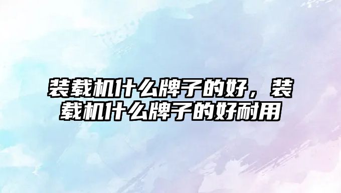 裝載機(jī)什么牌子的好，裝載機(jī)什么牌子的好耐用