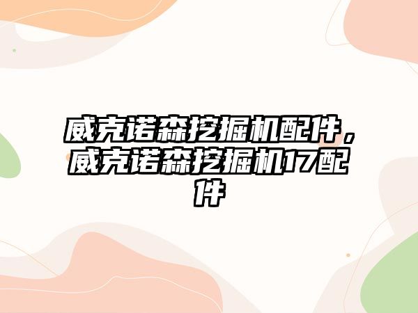 威克諾森挖掘機配件，威克諾森挖掘機17配件