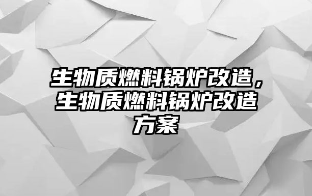 生物質(zhì)燃料鍋爐改造，生物質(zhì)燃料鍋爐改造方案