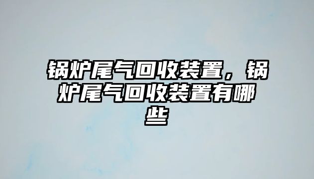 鍋爐尾氣回收裝置，鍋爐尾氣回收裝置有哪些