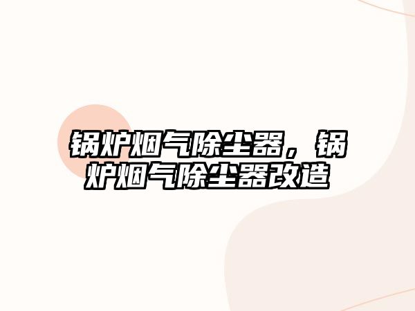 鍋爐煙氣除塵器，鍋爐煙氣除塵器改造