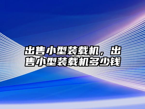 出售小型裝載機，出售小型裝載機多少錢