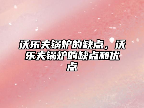 沃樂(lè)夫鍋爐的缺點(diǎn)，沃樂(lè)夫鍋爐的缺點(diǎn)和優(yōu)點(diǎn)