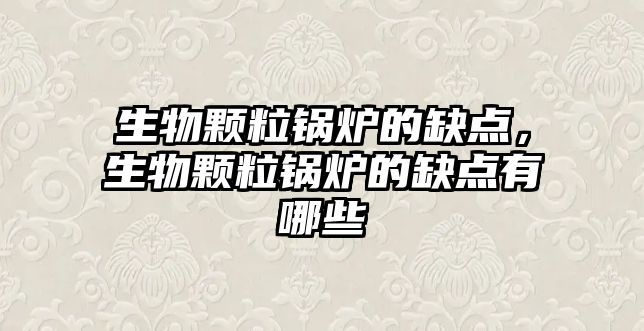 生物顆粒鍋爐的缺點(diǎn)，生物顆粒鍋爐的缺點(diǎn)有哪些