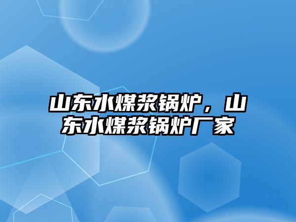 山東水煤漿鍋爐，山東水煤漿鍋爐廠家