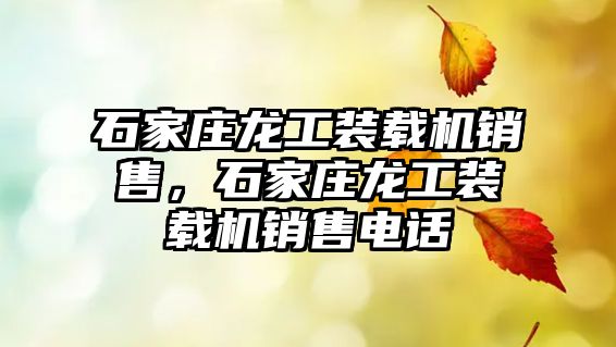 石家莊龍工裝載機(jī)銷售，石家莊龍工裝載機(jī)銷售電話