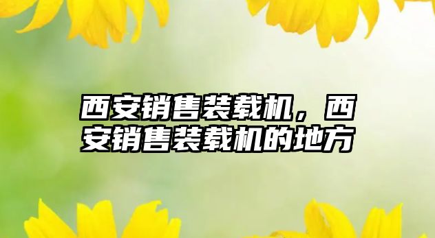 西安銷售裝載機(jī)，西安銷售裝載機(jī)的地方