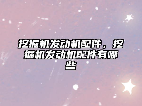 挖掘機發(fā)動機配件，挖掘機發(fā)動機配件有哪些
