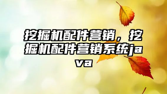 挖掘機(jī)配件營銷，挖掘機(jī)配件營銷系統(tǒng)java