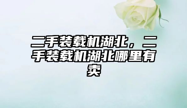 二手裝載機湖北，二手裝載機湖北哪里有賣